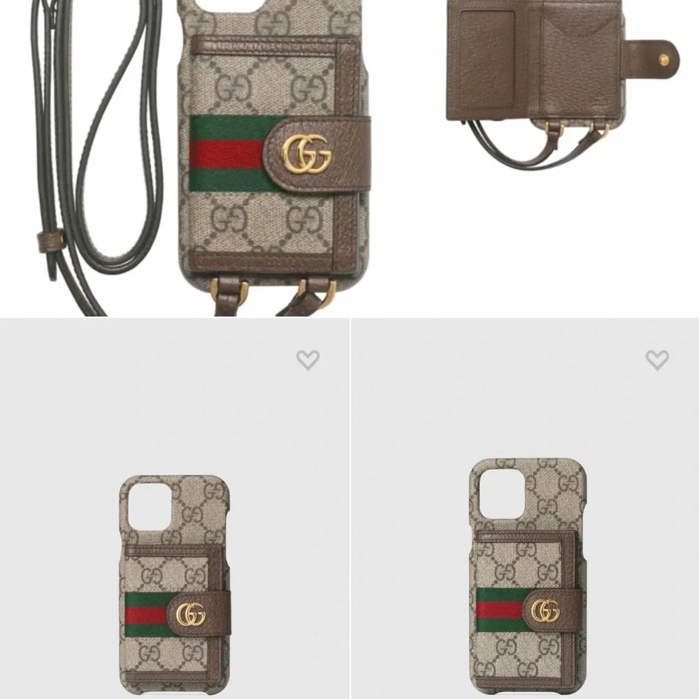 GUCCI UNISEX IPHONE 12 PRO MAX OPHIDIA WALLET CASE ON A LEATHER STRAP - Picture 10 of 16